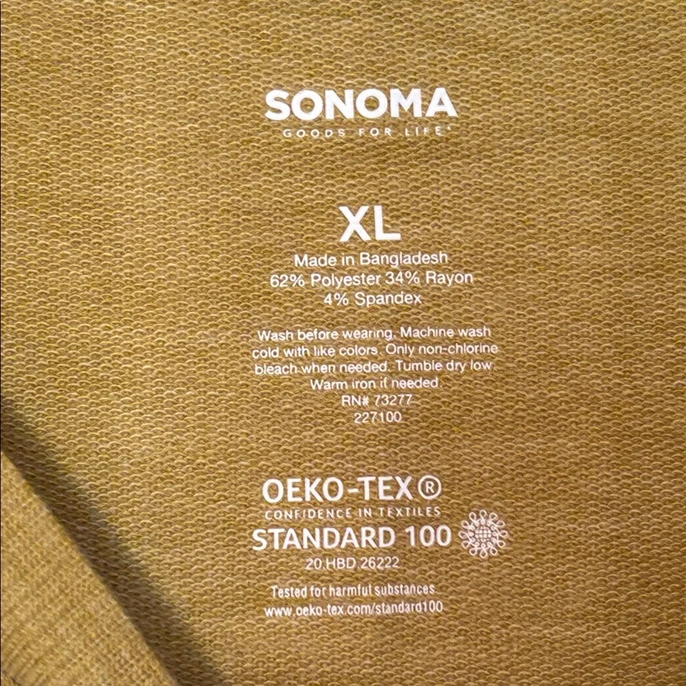 SONOMA TUNIC PULLOVER SWEATSHIRT in Mustard Yellow Size XL - Picture 2 of 4